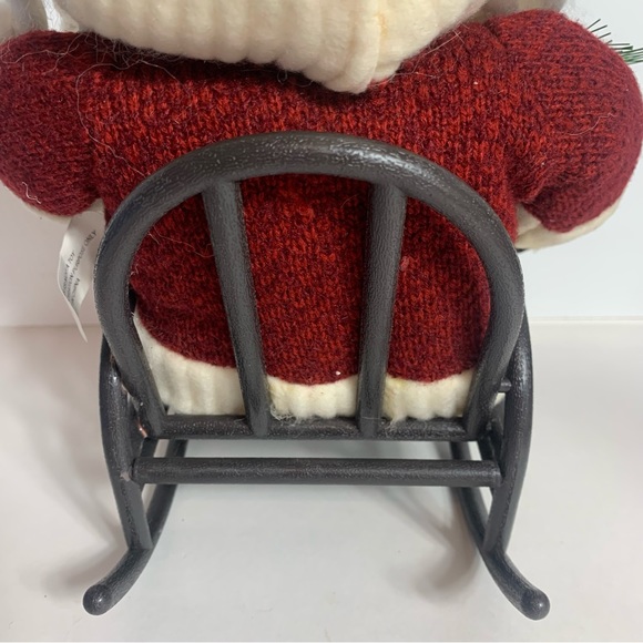 Vintage Santa in rocking chair decoration. Approx. 11”H Santa in cute red outfit - Picture 6 of 13